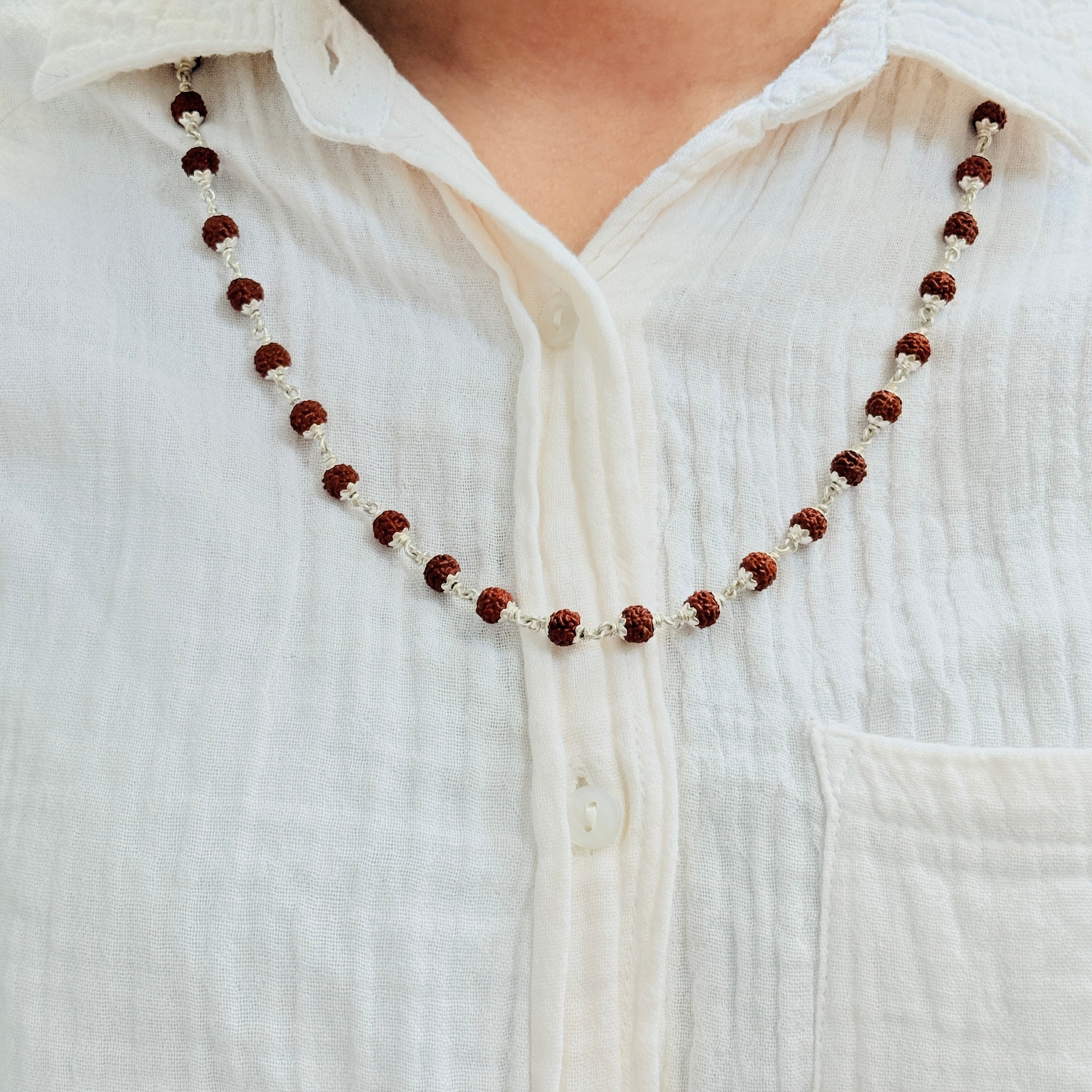 Pure Silver Rudraksha Chain : Shiva Edition