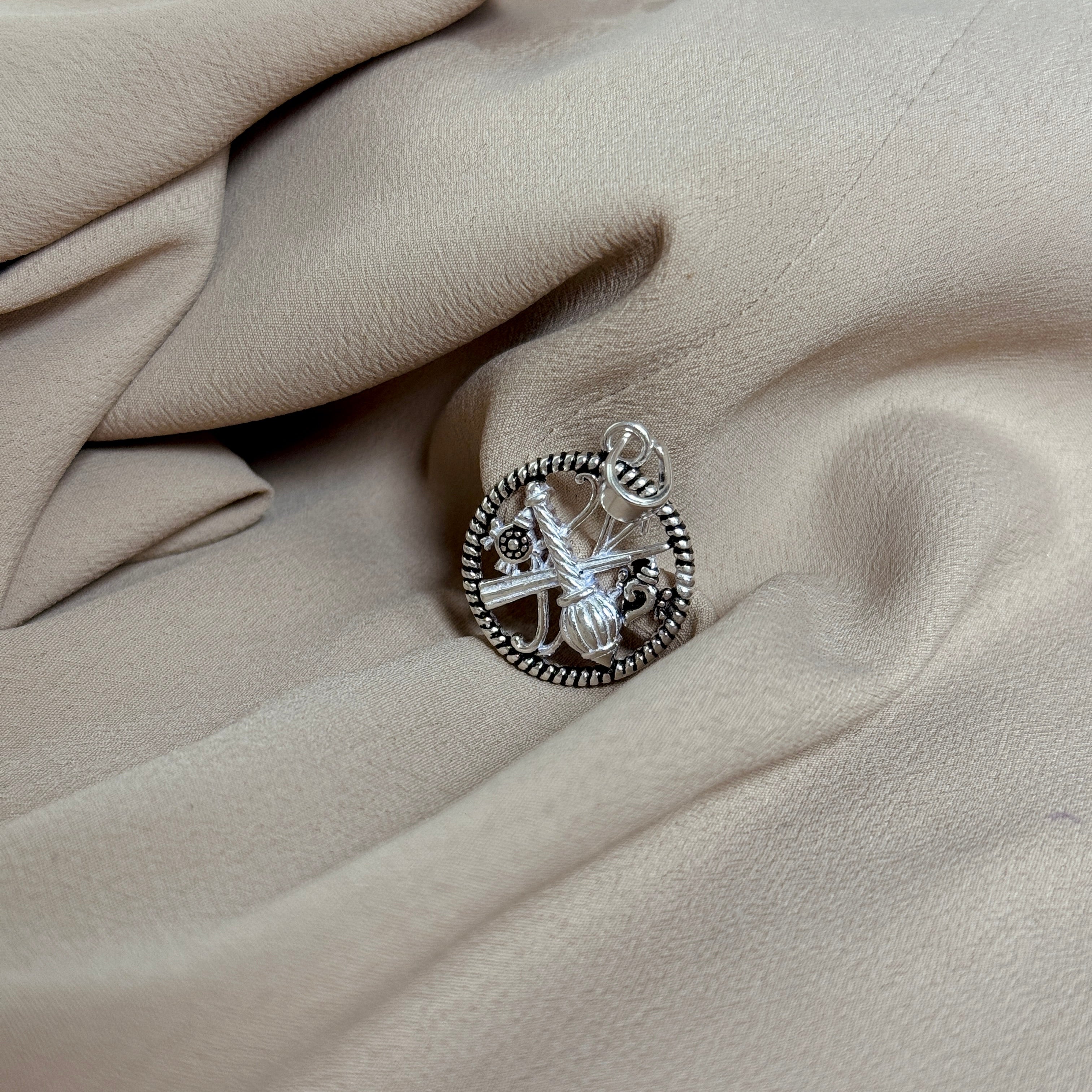 Vishnu Pure Silver Pendant: Ayudha Edition