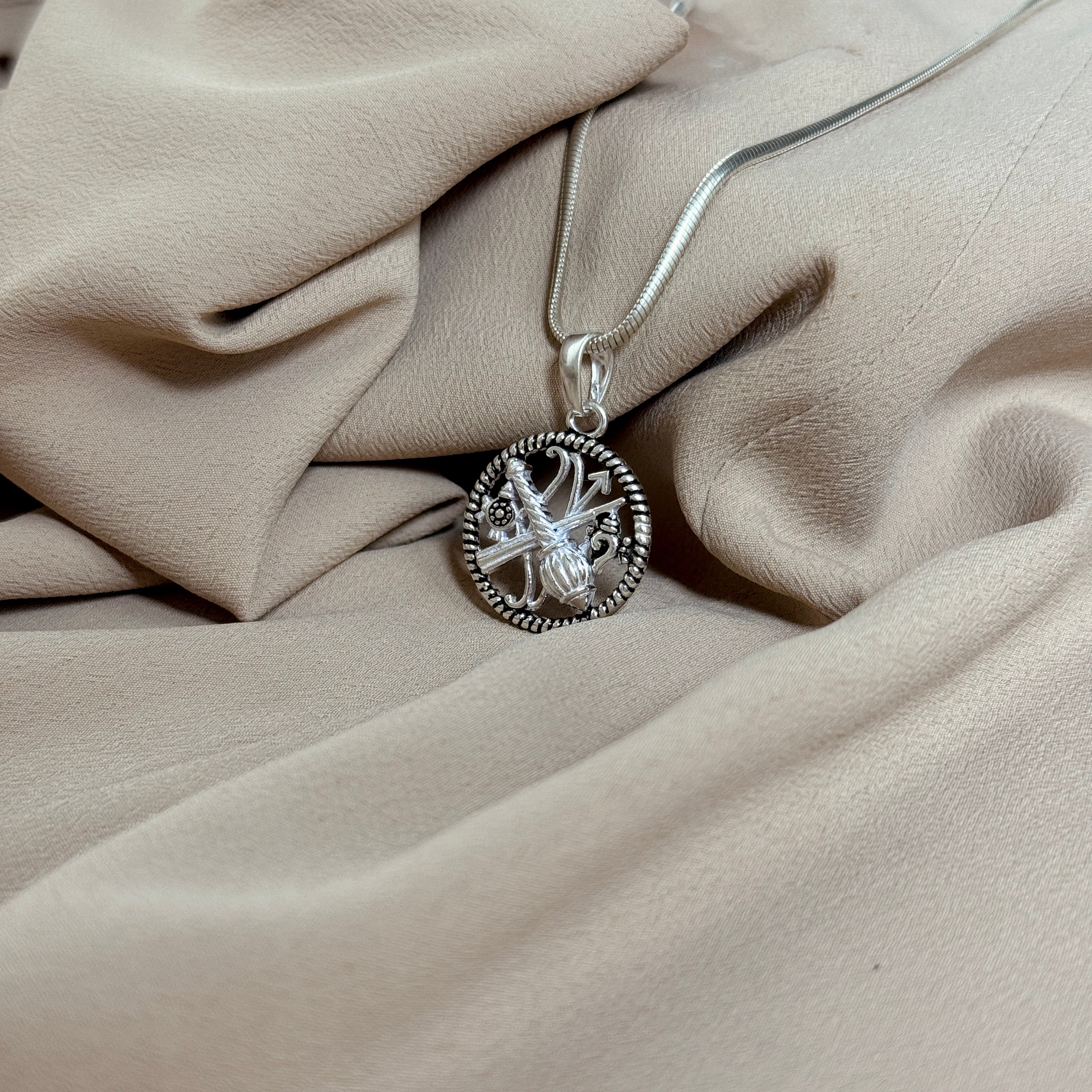Vishnu Pure Silver Pendant: Ayudha Edition