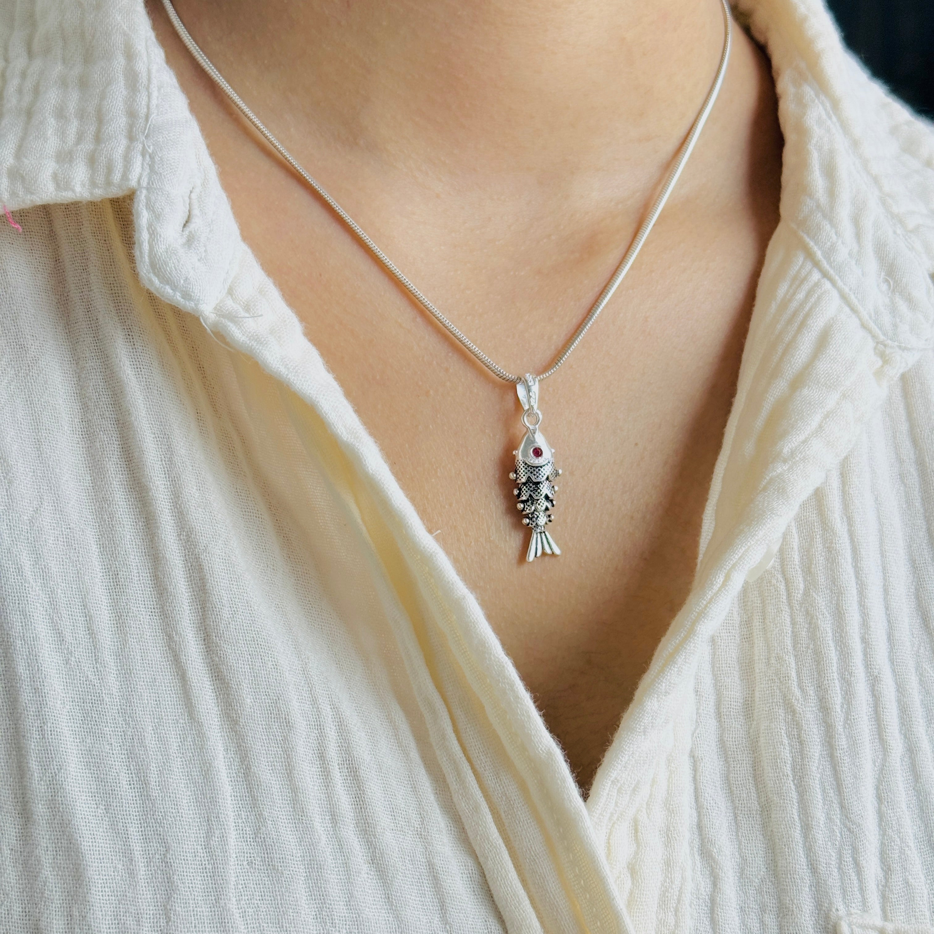 Fish Pure Silver Pendant – Matsya Edition