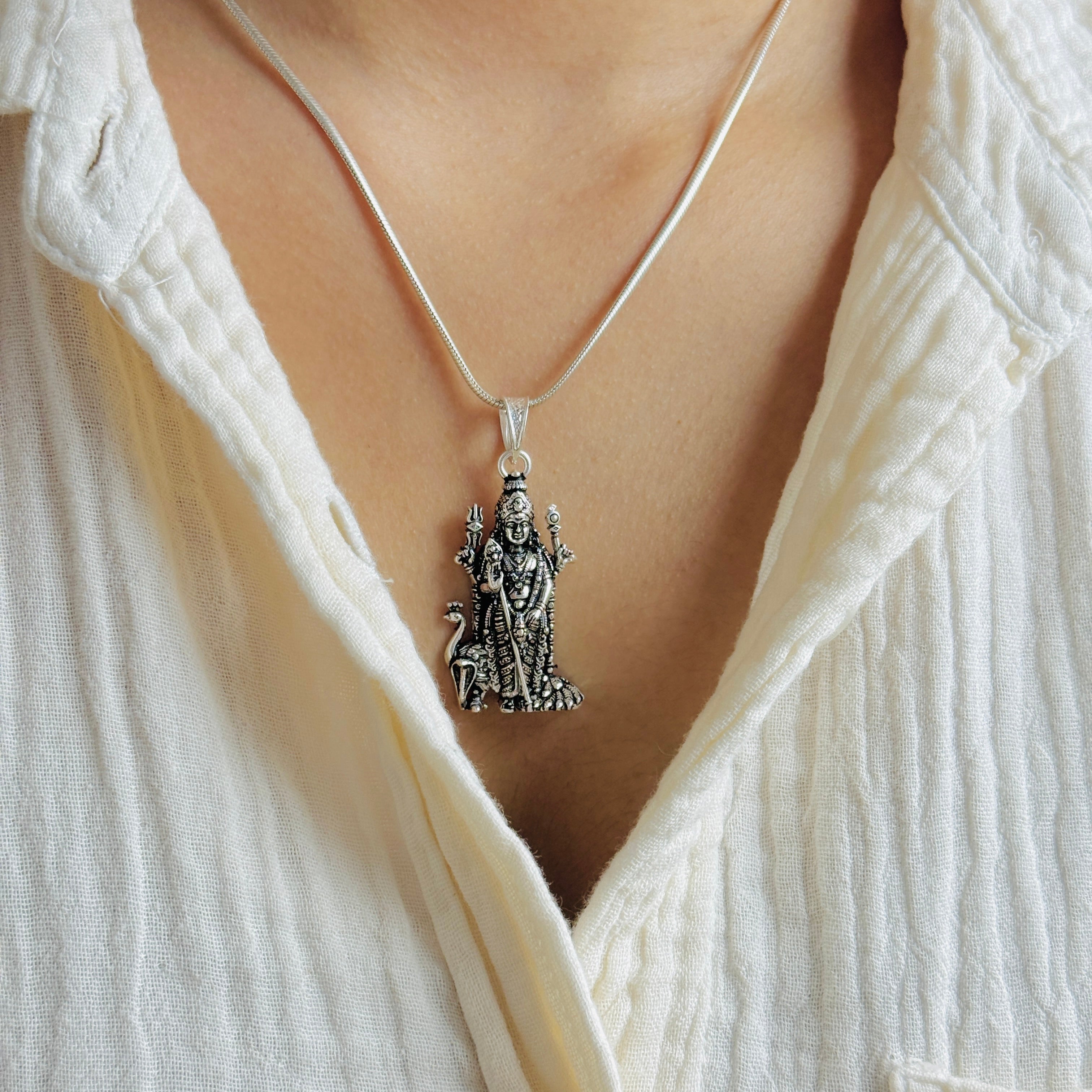 Murugan Pure Silver Pendant – Palani Edition