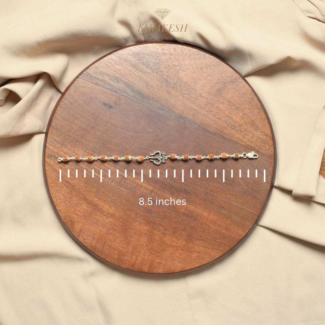 Rudraksha-Trishul Silver Bracelet: Sacred Connection