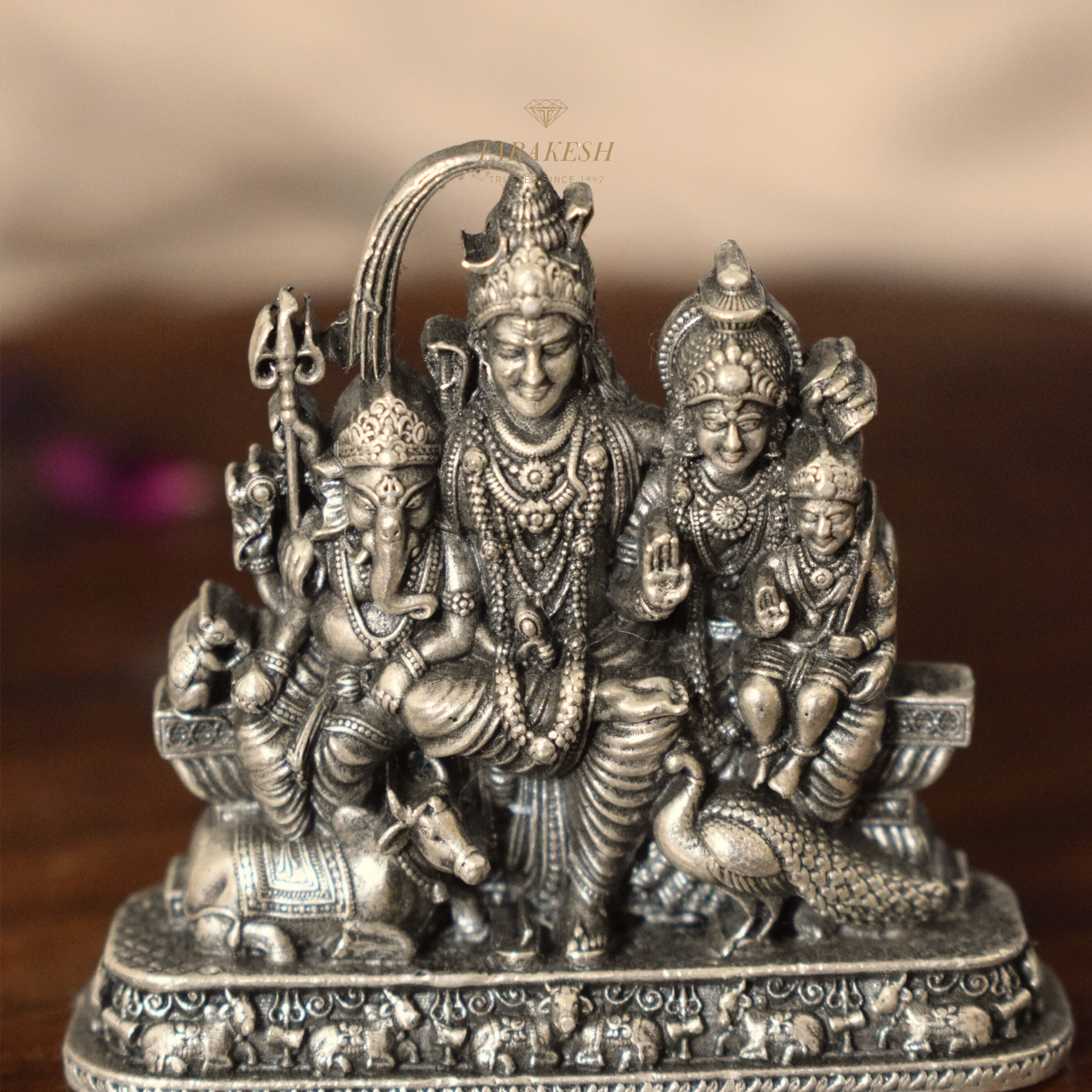 Shiva Pure Silver Idol: Shiva Family Edition