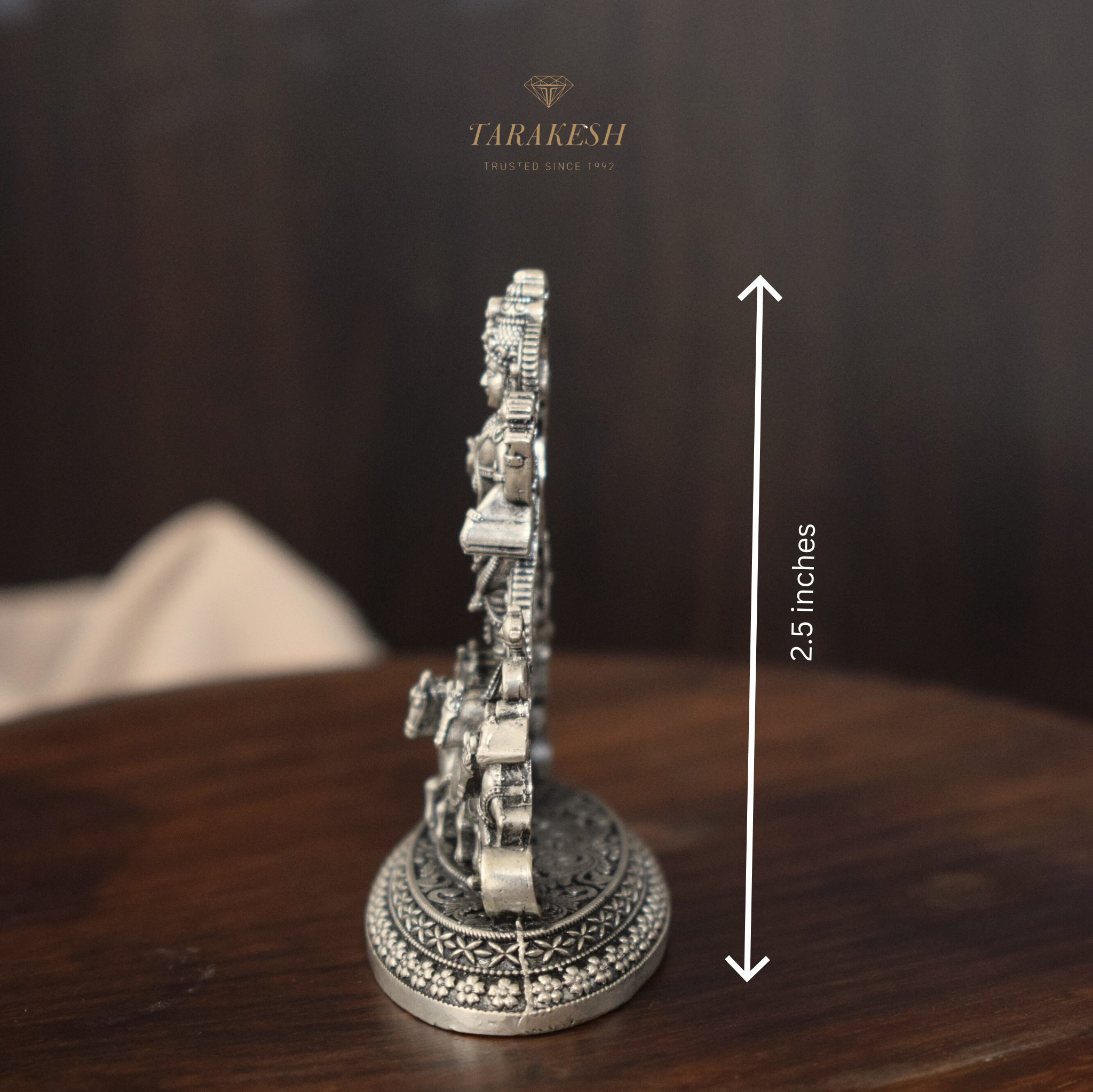 Pure Silver Surya Narayan Idol: 7 Horse Edition