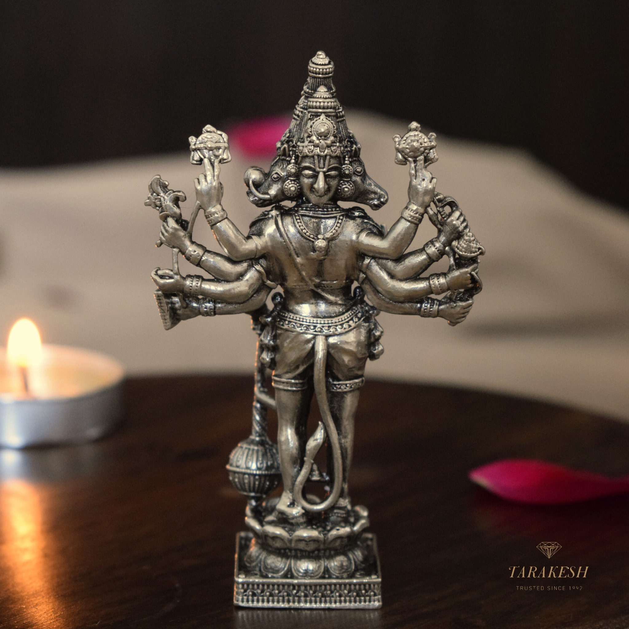 Hanuman Pure Silver Idol: Panch Mukhi Edition