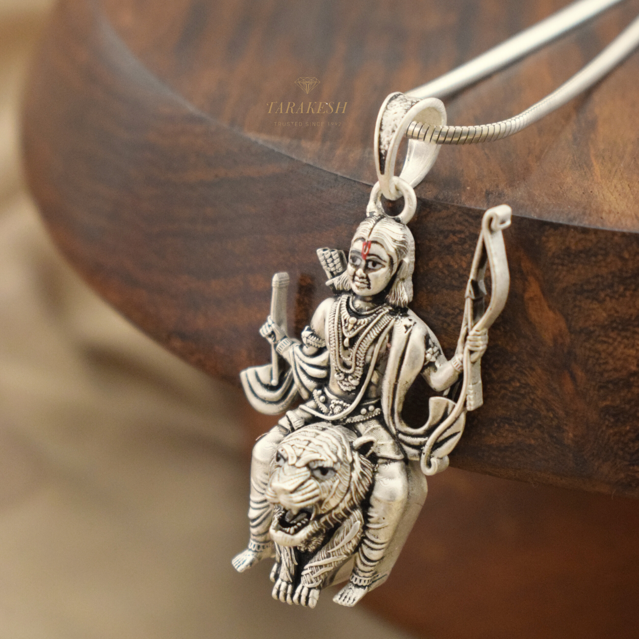 Pure Silver Ayyappa Pendant: Manikanta Swami Edition