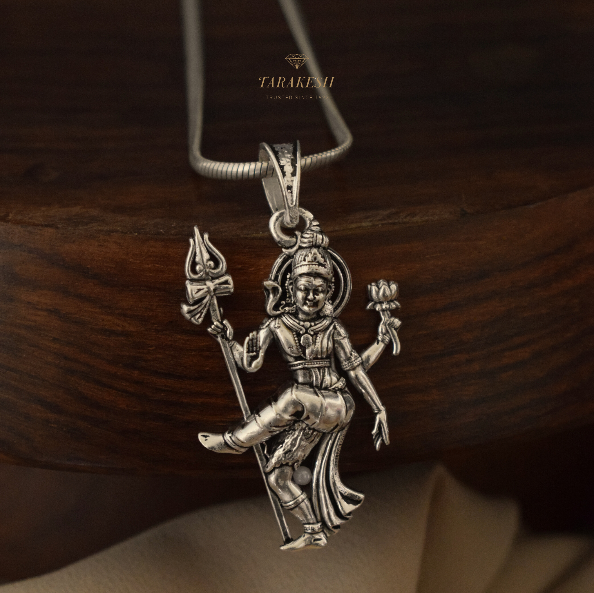 Shiva Pure Silver Pendant: Ardhanareshwar Edition