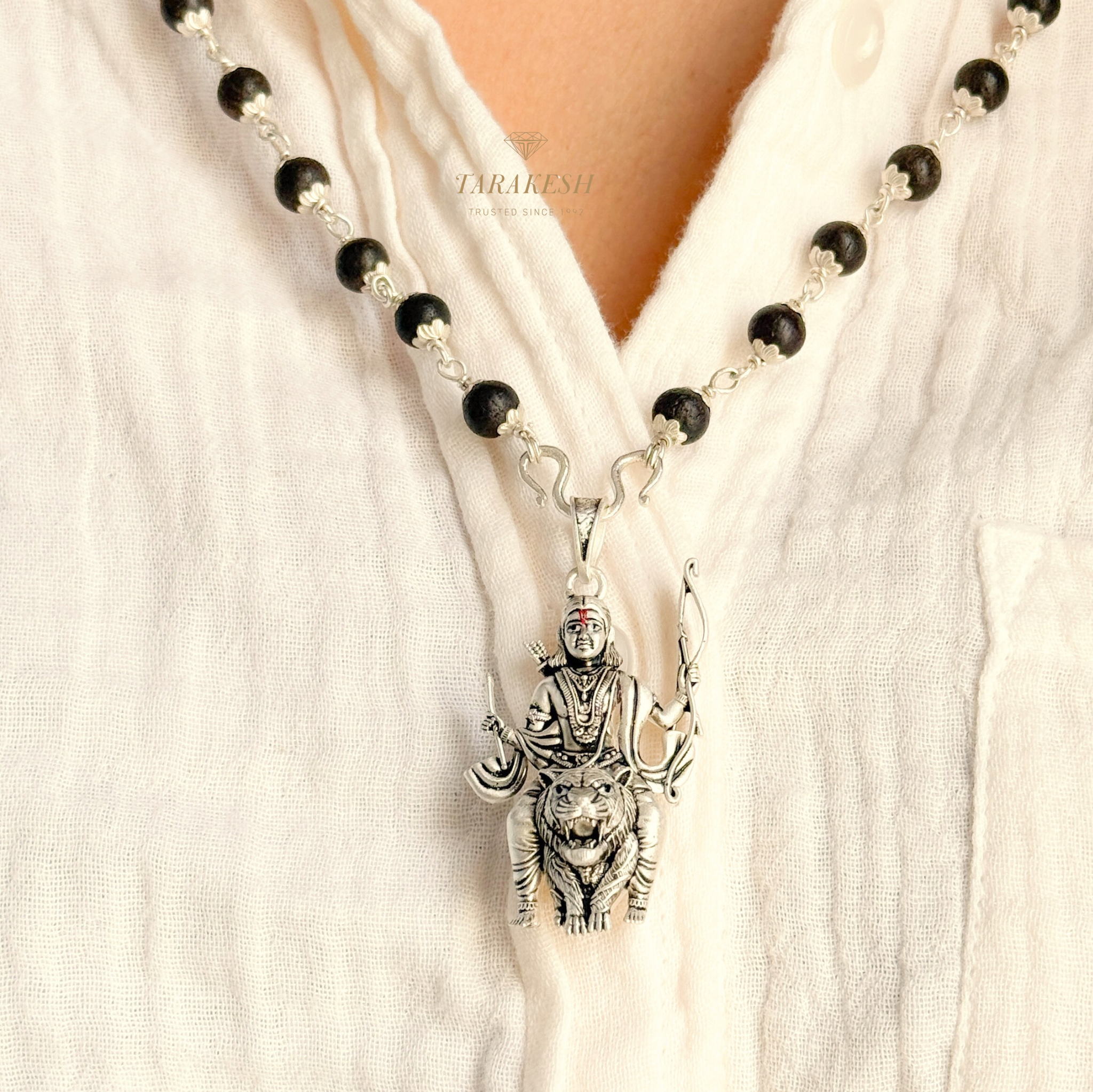 Pure Silver Ayyappa Pendant: Manikanta Swami Edition