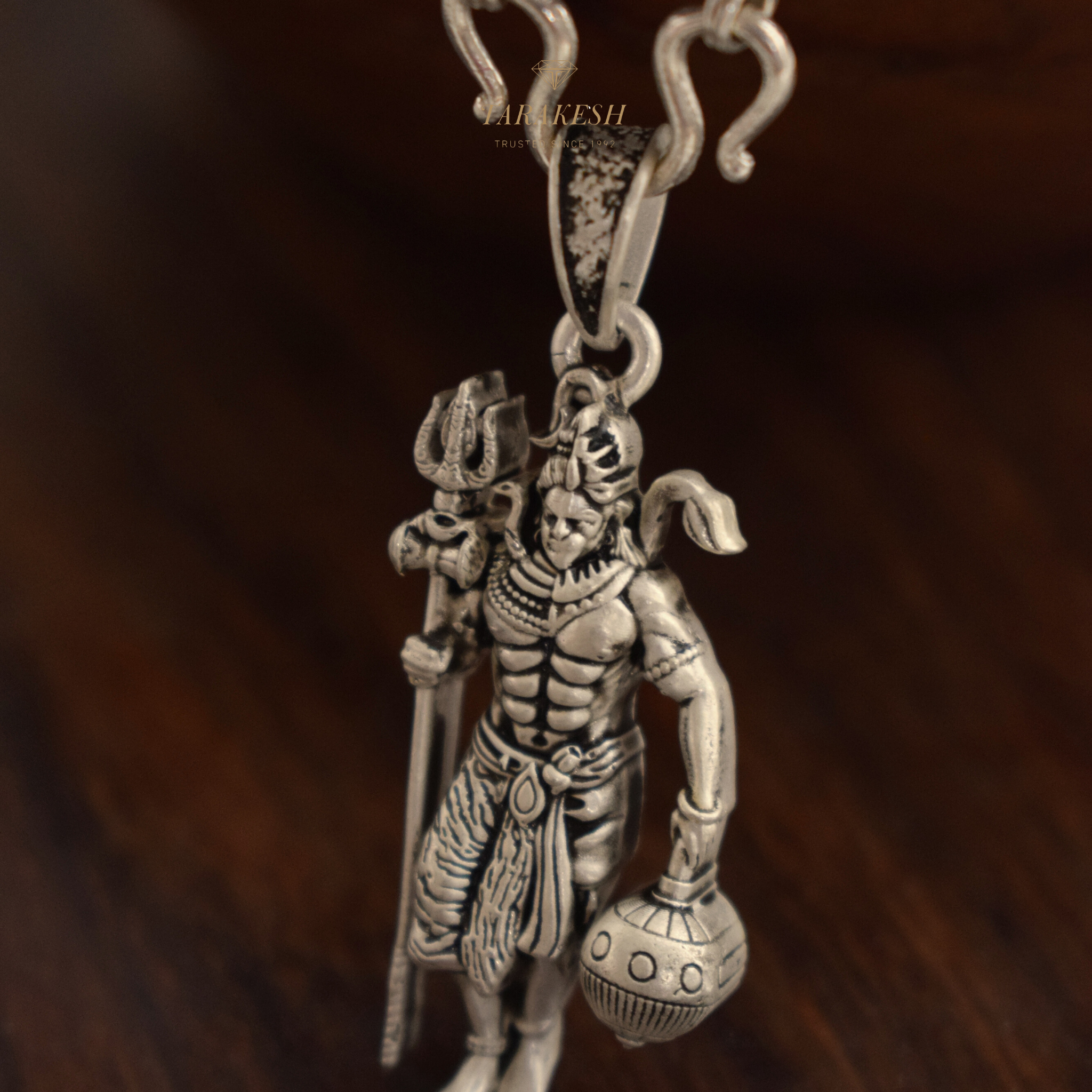 Shiva-Hanuman Pure Silver Pendant: Rudra-Anjaneya Edition