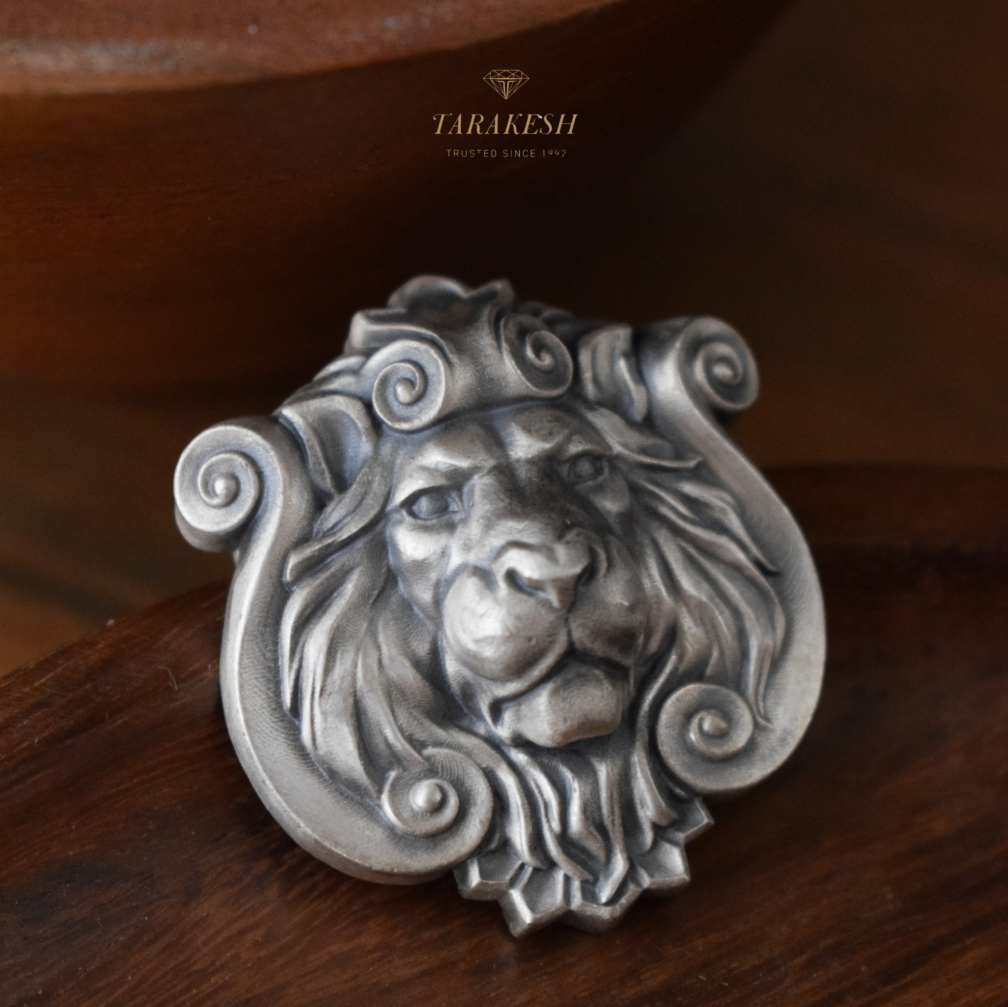 Silver Lion brooch 