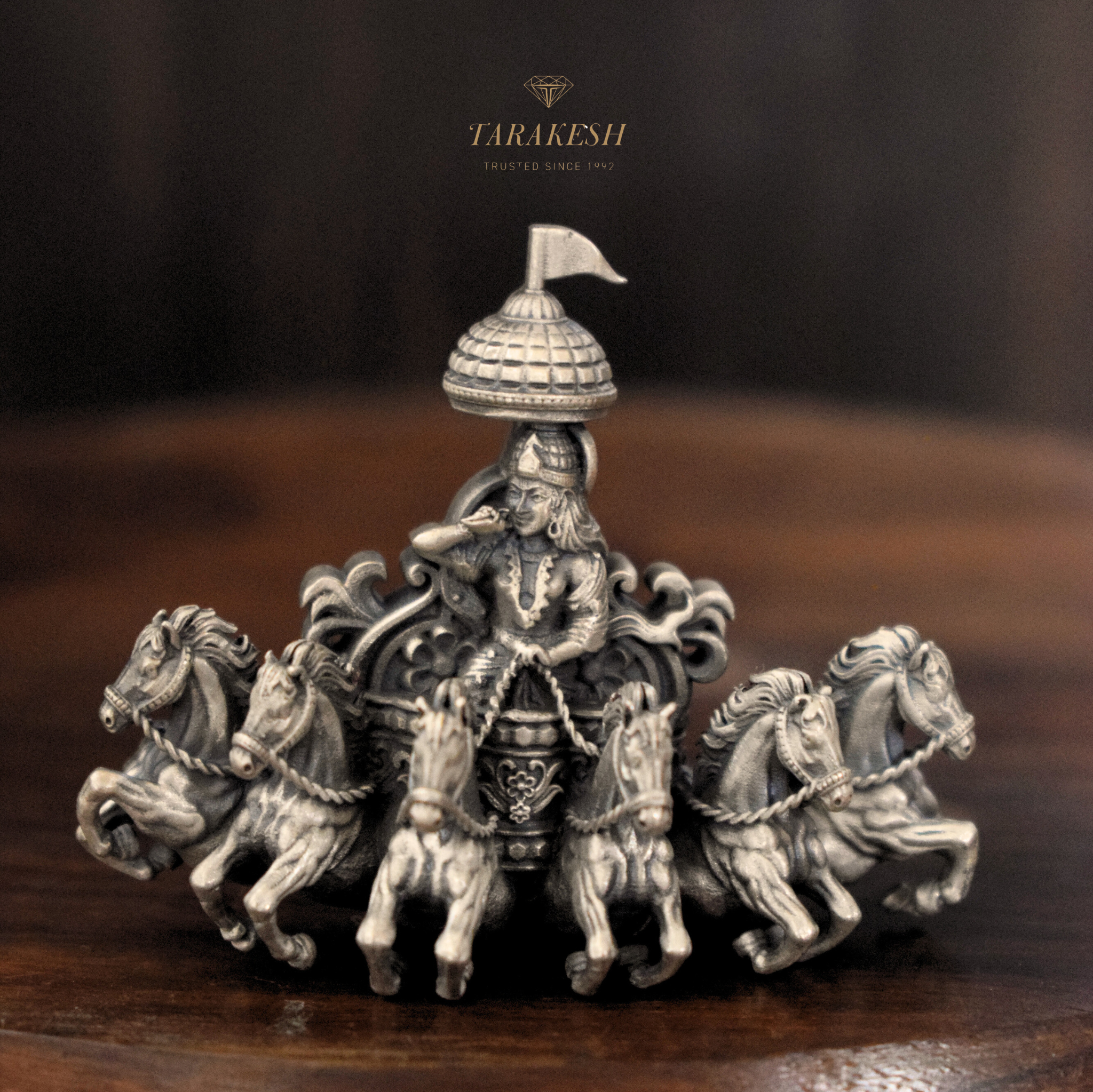 Pure Silver Krishna Brooch