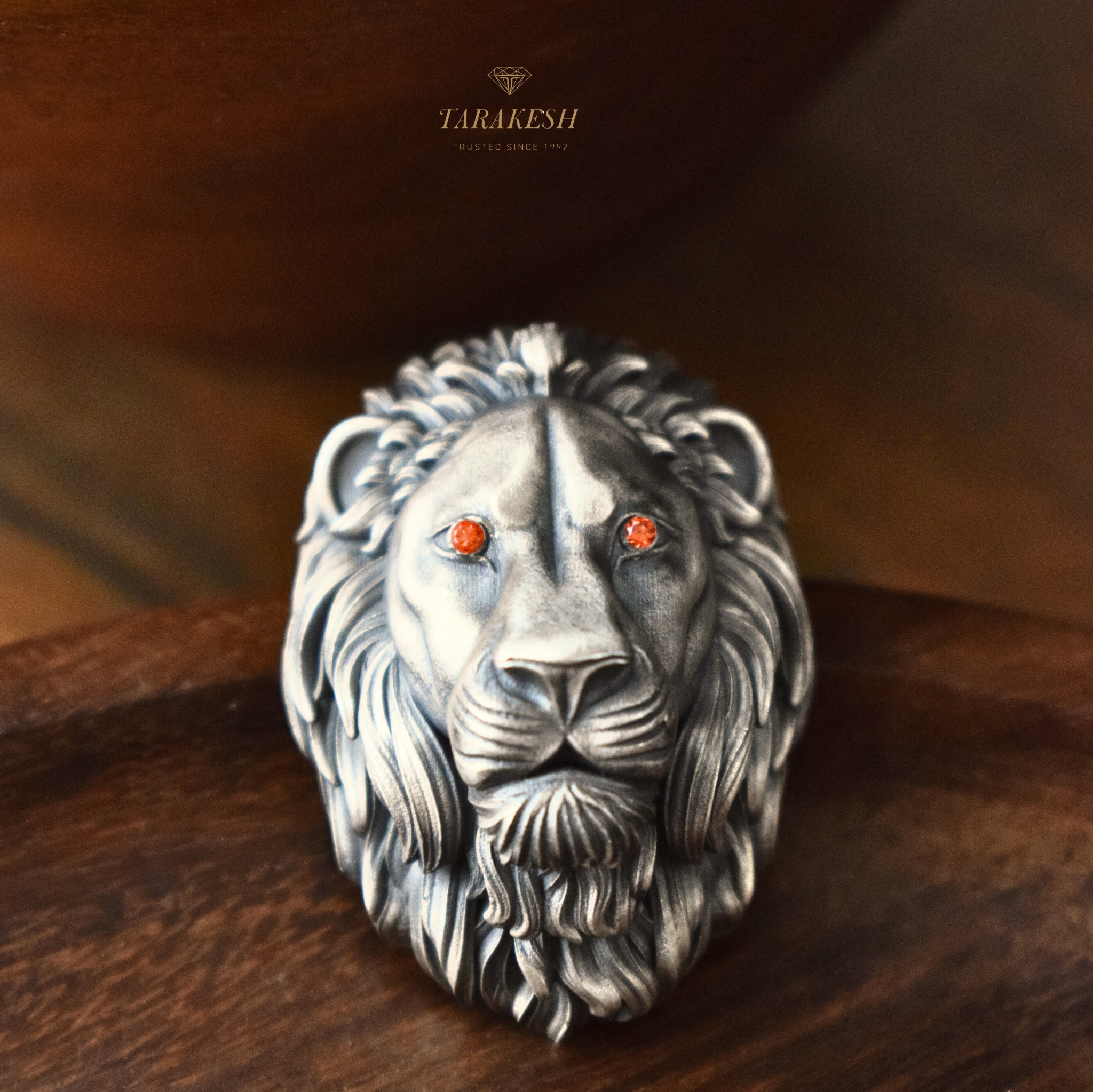 Lion silver brooch