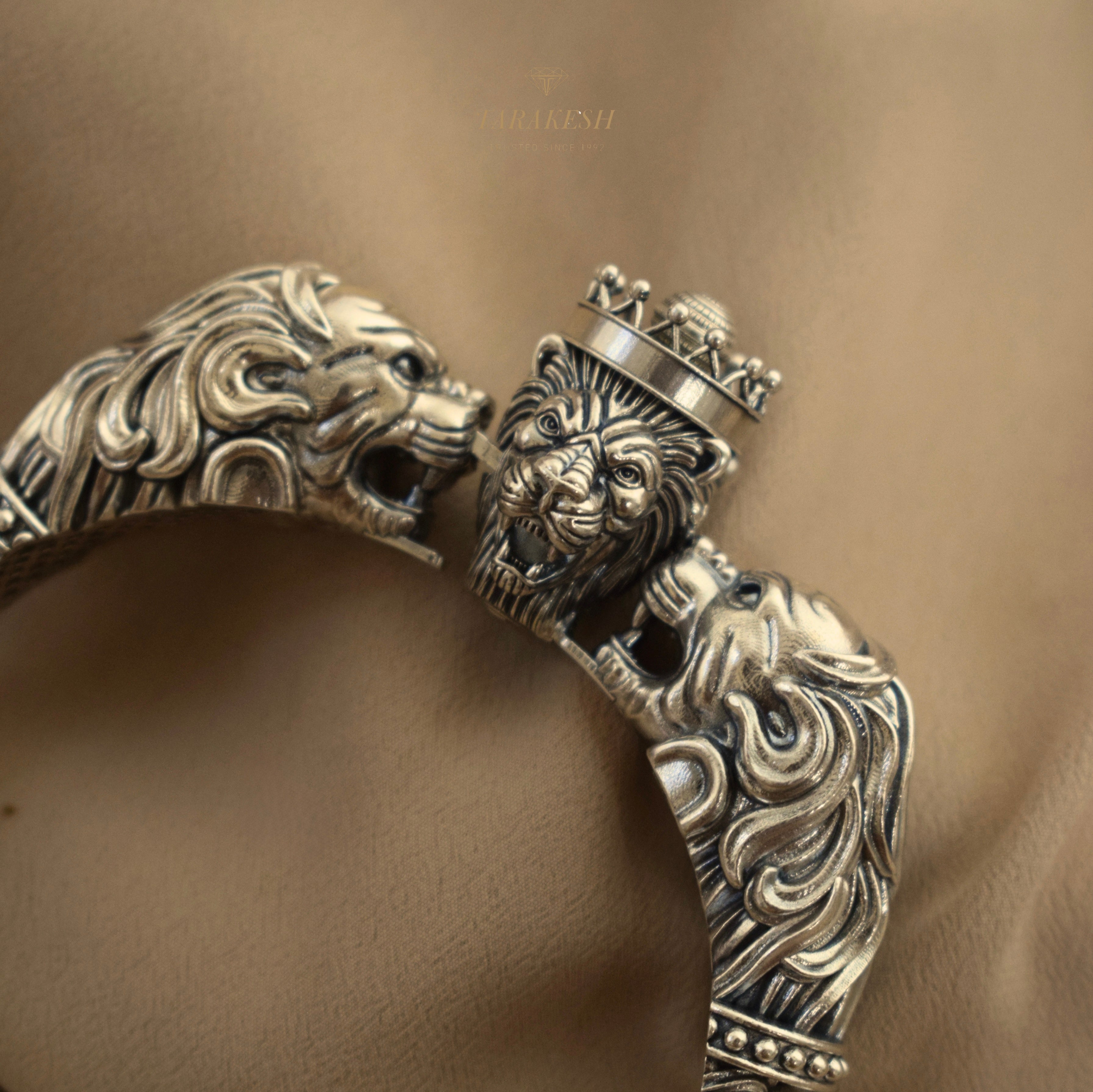Lion Bracelet Pure Silver: Warrior Edition