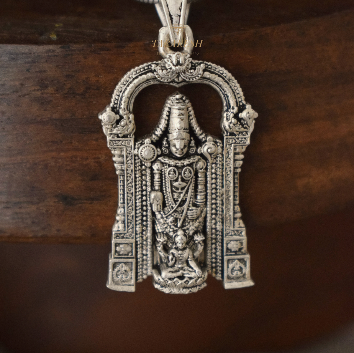 Tirumala Pure Silver Pendant: Laxmi Narayana Edition