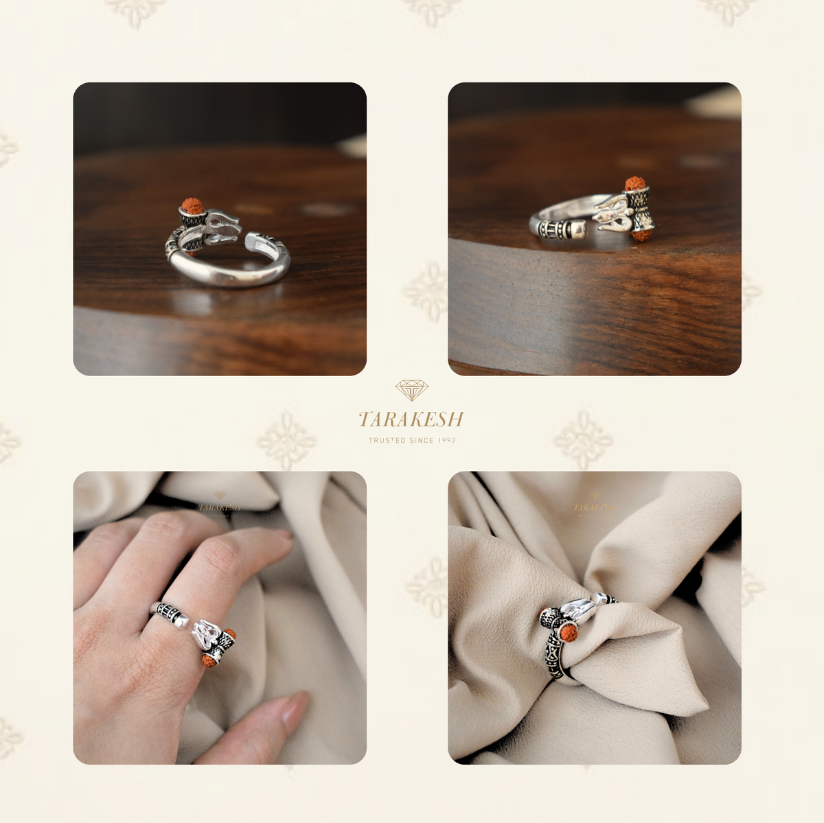 Shiva Pure Silver Ring: Rudraksha Edition