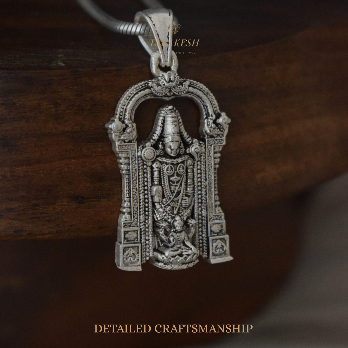 Tirumala Pure Silver Pendant: Laxmi Narayana Edition