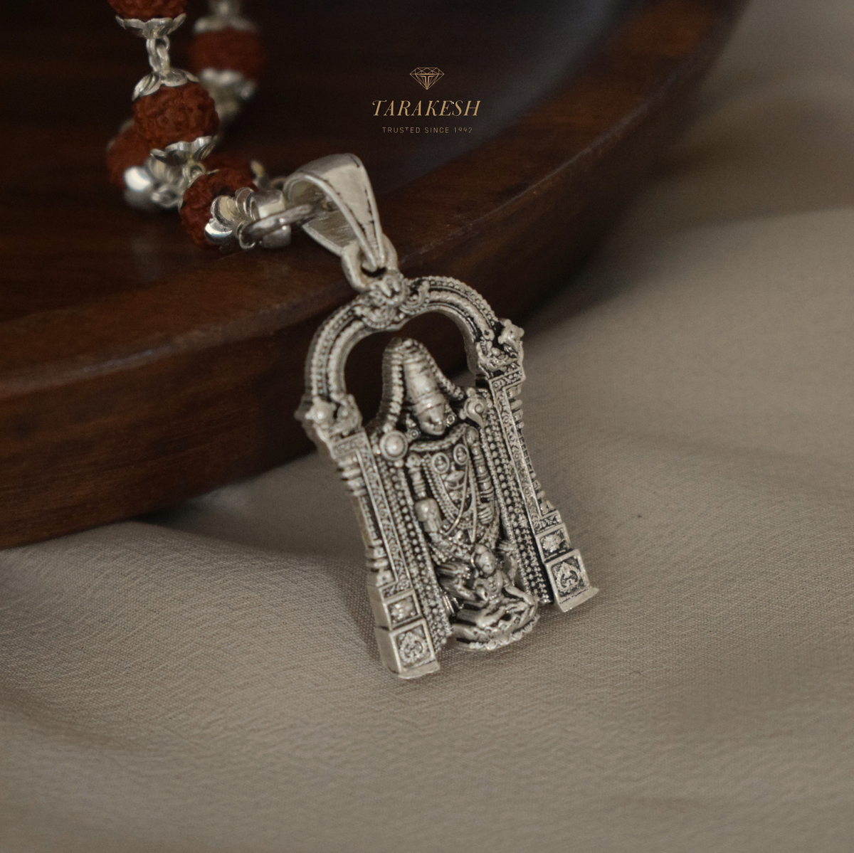 Tirumala Pure Silver Pendant: Laxmi Narayana Edition