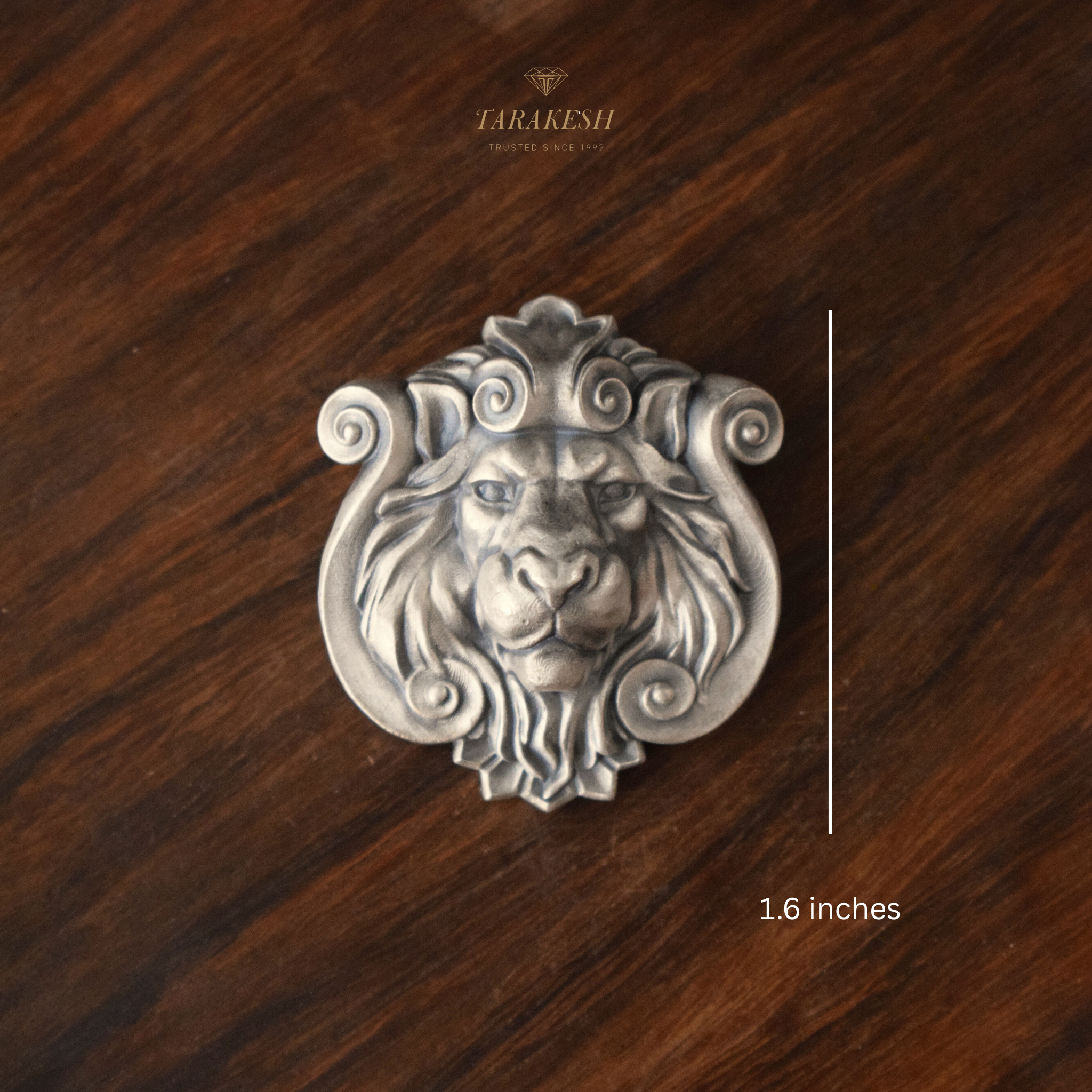 Lion silver brooch