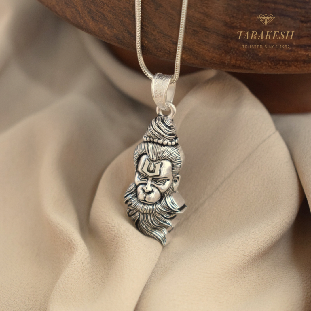 Hanuman Pure Silver Pendant: Bajrang Edition