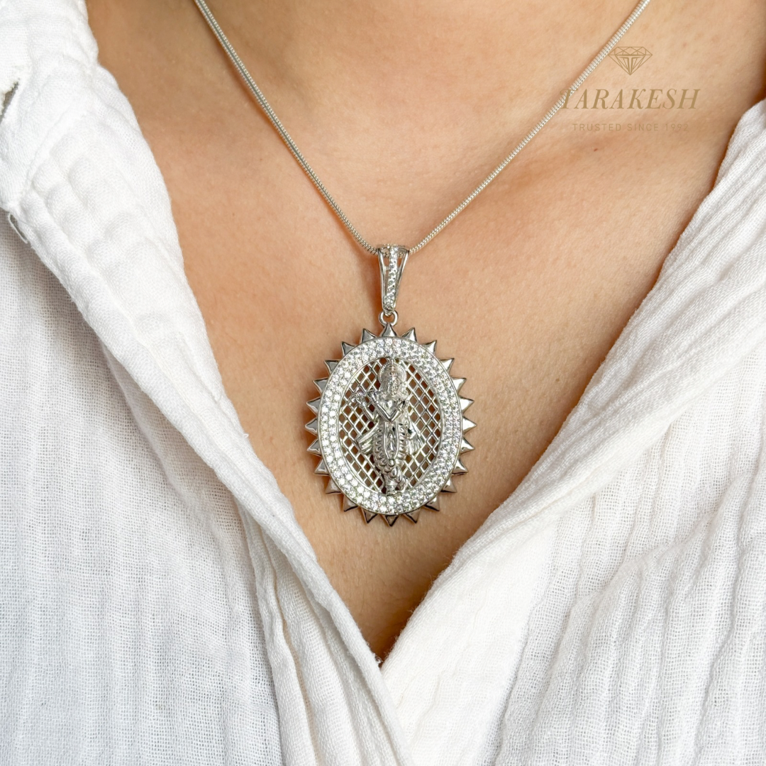 Krishna pendant with silver chain