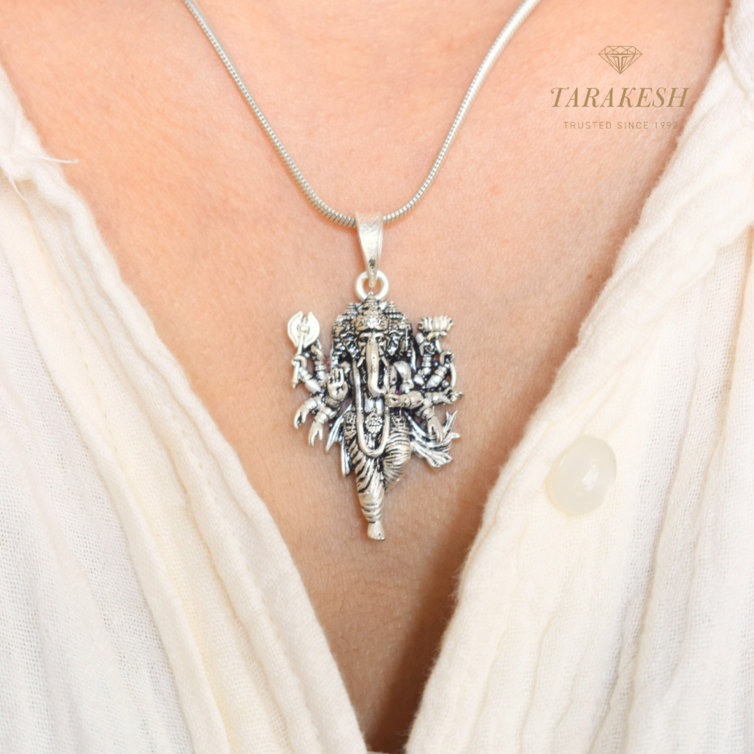 Ganesha Pure Silver Pendant: Maha Ganapathi Edition