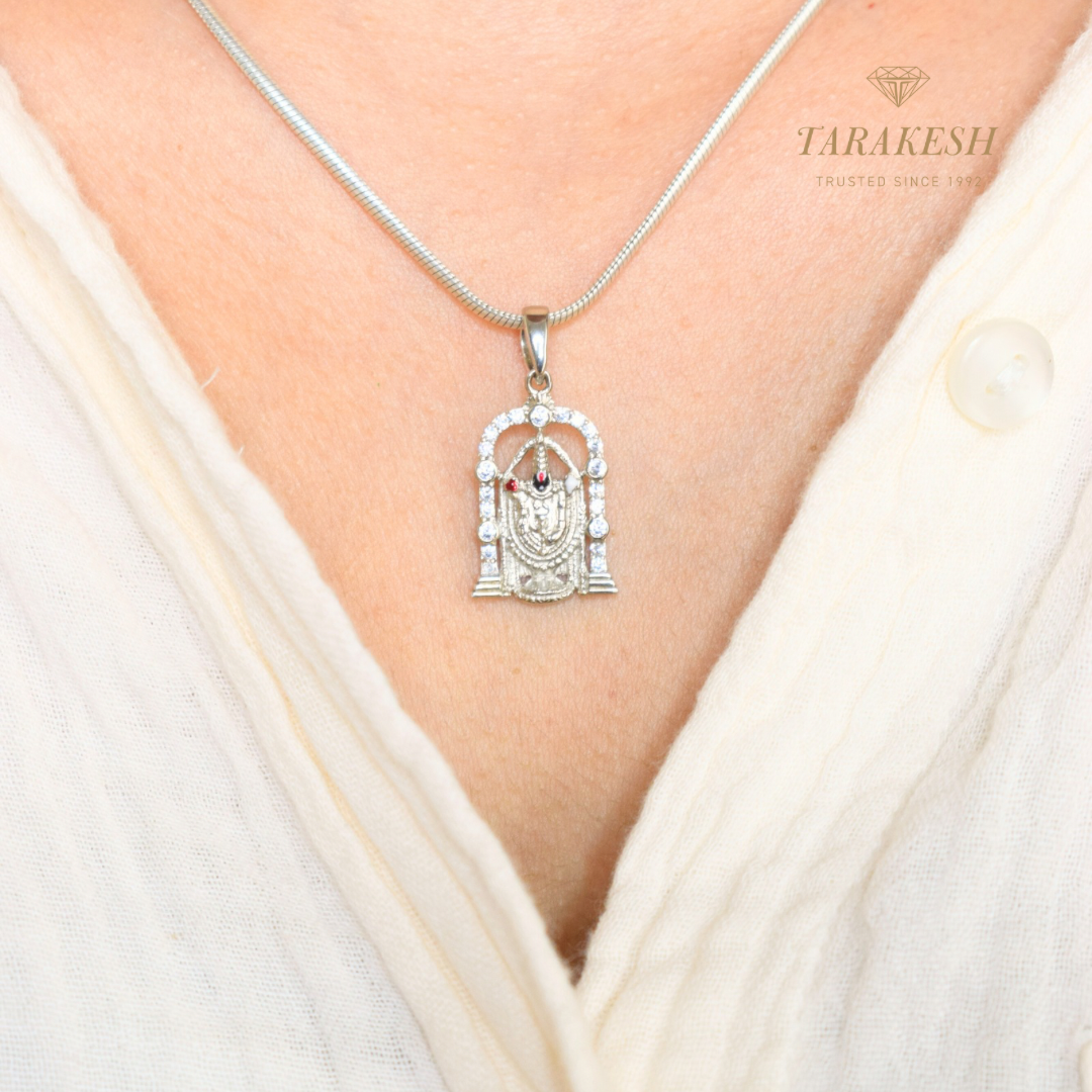 Tirupati Dimond Pure Silver Pendant