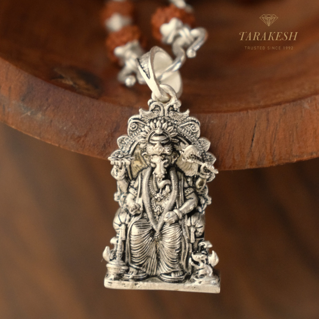 Ganesha Pure Silver Pendant: Lal Bagh Cha Raja Edition