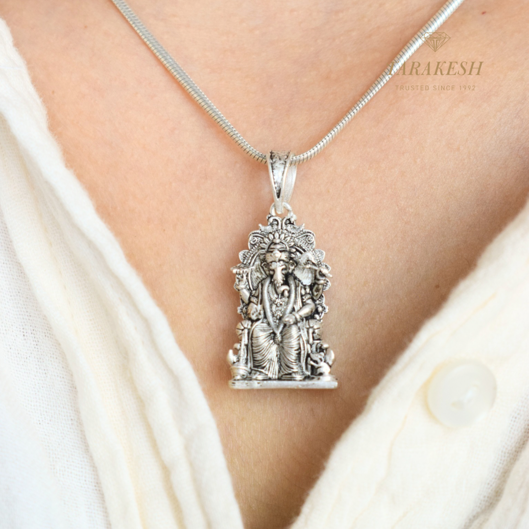 Ganesha Pure Silver Pendant: Lal Bagh Cha Raja Edition